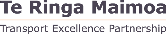 Logo with the words: Te Ringa Maimoa - Transport Excellence Partnership