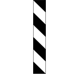 This post with black and white right sloping diagonal stripes 